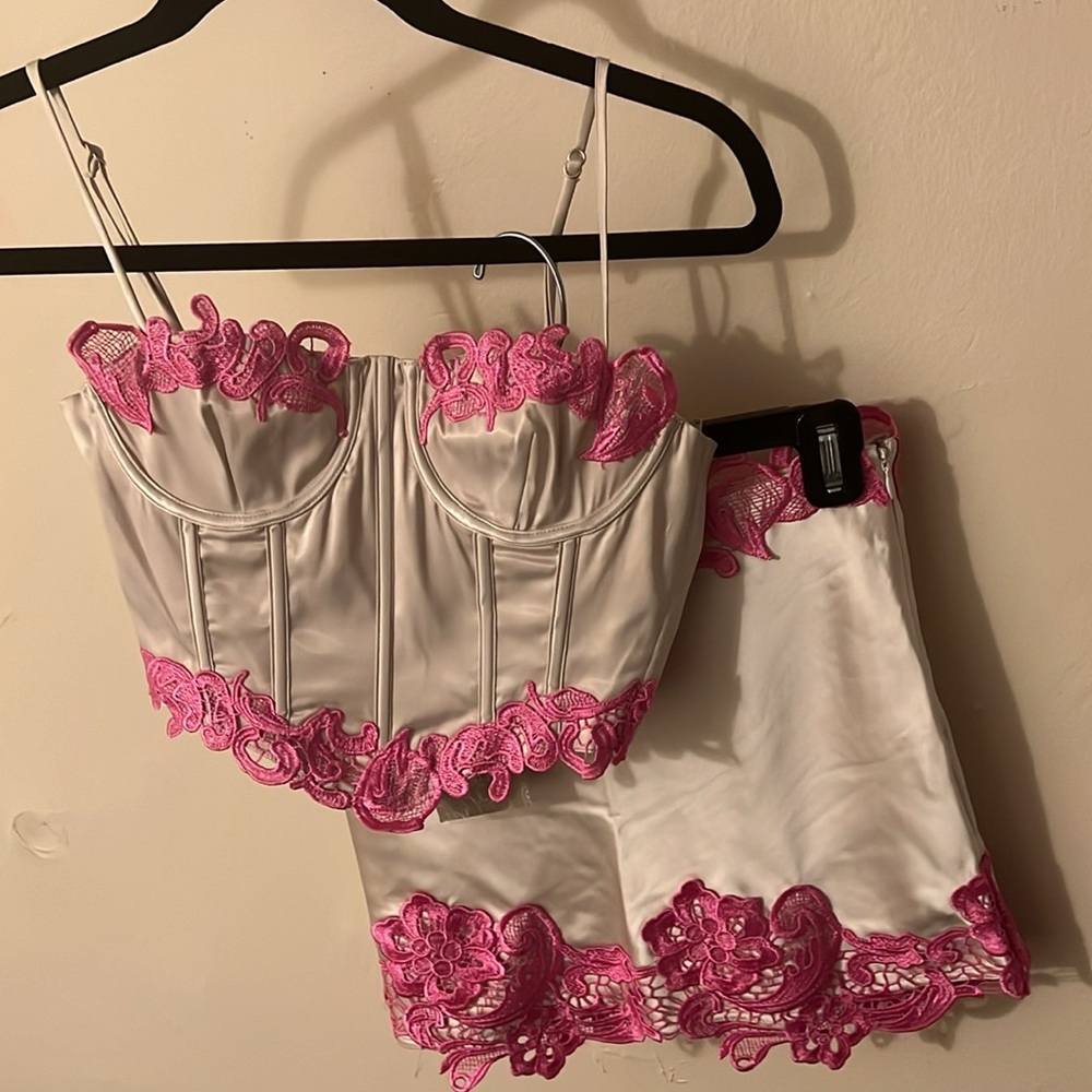 Meshki Niamh Micro Skirt with Lace